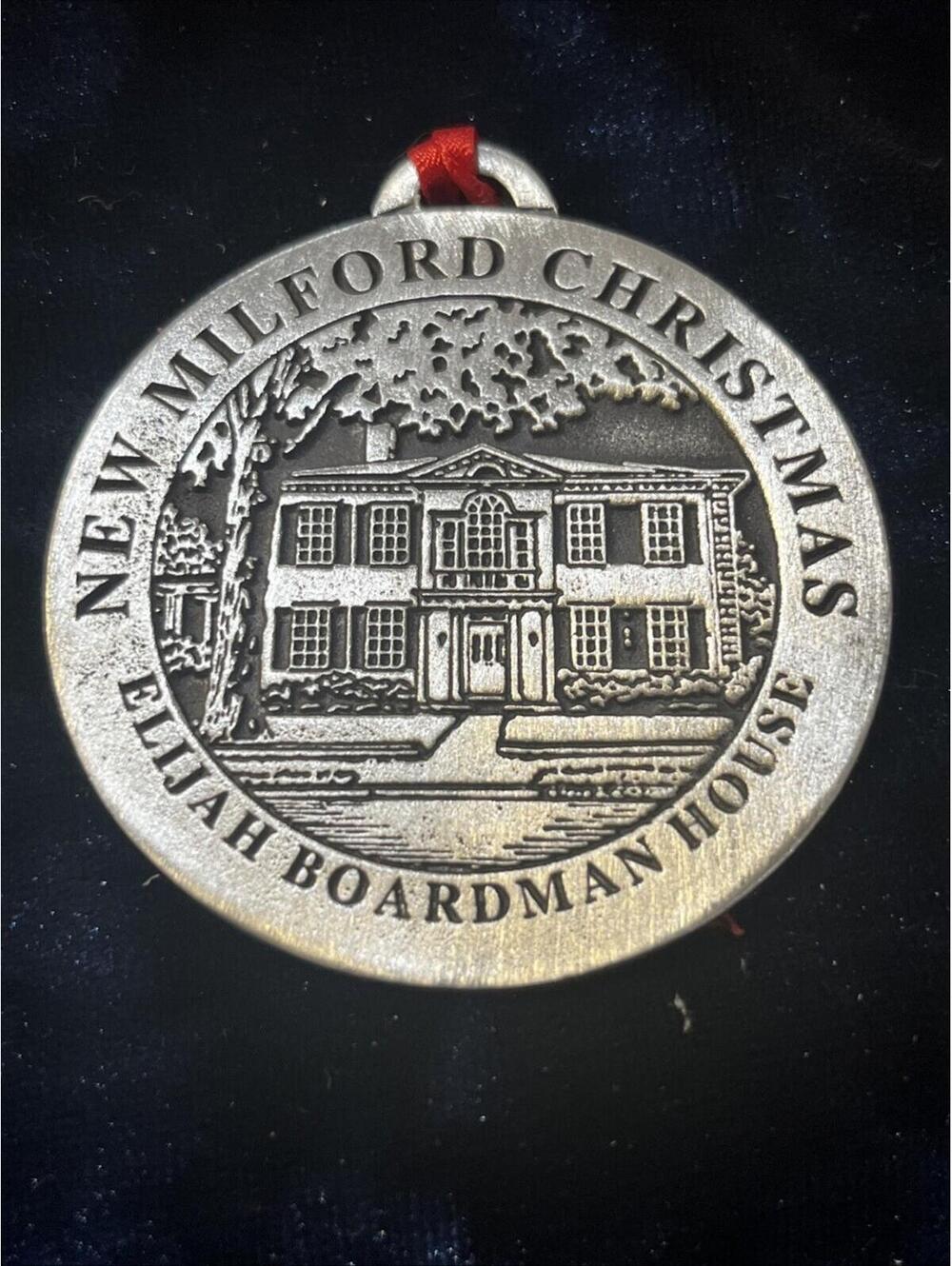 Vintage Pewter Christmas Ornament Elijah Boardman House New Milford, Connecticut